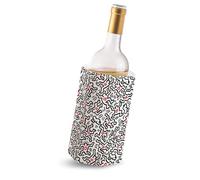 Vacu Vin Manchon pour refroidisseur de vin - Édition Keith Haring - Manchon en gel refroidit le vin en quelques minutes - Pas de glace nécessaire - Convient aux bouteilles de vin standard