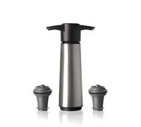 Vacu Vin Pompe à Vin - Acier Inoxydable - Bouchon Vide Air pour Bouteilles de Vin avec 2 Bouchons - Garde le Vin Frais Jusqu'à 10 Jours - Réutilisable