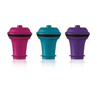 Accessoire autour du vin Vacuvin Lot de 3 bouchons colorés pour pompe à vin
