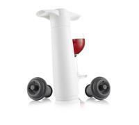 Vacu Vin Weinpumpe Weiß mit 2 Stopfen, Wine Saver, Vakuumpumpe, Kunststoff, Edelstahl, Weiß, Grau, 09812606