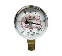 Vacuomètre Ø 40, Manomètre à Vide Professionnel, Échelle 0/-1 Bar - 0/-76 CmHg, Raccord Radial 1/8 Npt