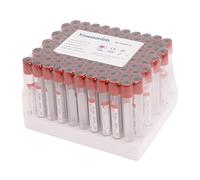 Vacutainer Lot de 100 tubes de prélèvement sanguin sous vide pour animaux de compagnie, fournitures de laboratoire vétérinaire (tube uni, 5 ml)