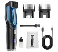 Vacuum Beard Trimmer for Men,IPX7 Waterproof Built-in Electric Shaving Tool,Rechargeable Portable Beard Shaver for Mustache Facial Hair Grooming