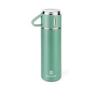 Vacuum Insulated Flask 500ml/17.6oz Stainless Steel Thermo Bottle with Cup for Coffee Water Drink Flasks.(green,single)
