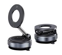 Vacuum Magnetic Car Phone Mount - Adjustable Dashboard Stand, Foldable Mobile Berceau | Système de maintien magnétique puissant | Poignée à vide rotative à 360 degrés, configuration stable pour