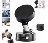 Vacuum Magnetic Suction Phone Holder,Mobile Phone Vacuum Suction Cup Holder Foldable,360°Rotating Magnetic Phone Holder,Car Magnetic Cell Phone Holder,Suction Cup Holder,for All Phones (Black)