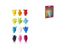 Vacuvin Set 12 Decorabicchieri en Silicone Formes Et Couleurs Assorties CM