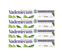 Vademecum - Dentifrice - Blancheur et Plantes - Menthe et Sauge - Dents plus blanches dès 10 jours - 98% d'ingrédients d'origine naturelle - Formule végane - Tube de 75 ml - Lot de 4