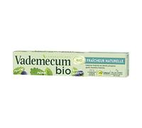 Vademecum - Dentifrice Certifié Bio - Fraîcheur Naturelle - Goût Menthe Fraiche - Extrait de Thé Vert Bio - Formule Végane - 99% d'ingrédients d'origine naturelle - Tube de 75 ml
