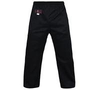 Vader Pantalon de karaté pour enfants/adultes unisexe, pantalon de formation et de compétition pour arts martiaux et tournois Gi en tissu de coton Polly pour kickboxing, Aïkido, Kung Fu, Noir , 30 W