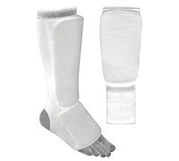 Vader Sports àÉlastique Blanc Tibia et Cou-de-Pied Protections pour Karaté Muay Thai MMA UFC Taekwondo Adulte/Enfants Kick Boxing Tibia et Cou-de-Pied Protections - Blanc, XL Adulte