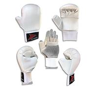 VADER SPORTS EST.2001 WITH YOU ALL THE WAY Gants De Karaté Entrainement De Karaté Mitaines Full Contact Sécurité Main - Blanc, Small/Enfant 5-9 Ans