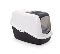CLEAN CAT - Litière Du Chat Avec Couvercle blanc et noir