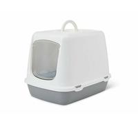 blanc/gris clair Maison de toilette Oscar Savic pour Chat