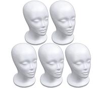 Vadillo Lot de 5 supports de présentation en mousse pour chapeau et perruque Blanc