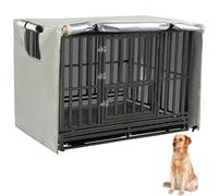 VADO VLTRA Housse de Cage pour Chien en Tissu Oxford Durable - Housse Universelle avec 1 Fenêtre en Maille Respirante et 1 Poche pour Cage de Chien de 63,5 à 124,5 cm (Beige, 124,5 cm)