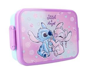 Vadobag STITCH ANGEL Boîte à goûter en plastique avec couvercle - dimensions 16x13x5cm DISNEY Original Lilo et Stitch
