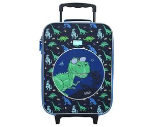 Vadobag Valise à roulettes dinosaure, 12 l, pour enfant, garçon à partir de 2 à 3 ans, bleu, s, Coque souple