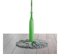 Vadrouille De Nettoyage De Sol - Tête Rotative, Mécanisme D'essorage Automatique, Manche Long, Tampon De Nettoyage en Microfibre | Entretien des Sols pour Salle De Bains, Cuisine, Salon, Carr