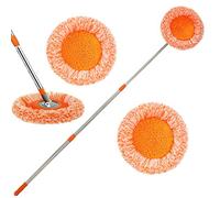 Vadrouille de nettoyage réglable rotative à 360°, vadrouille de nettoyage murale extensible avec têtes de rechange, serpillière rétractable multifonctionnelle à long manche de 71 à 190 cm