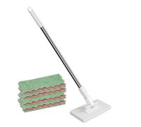 Vadrouille De Nettoyage - Vadrouille Sèche Réutilisable Amovible, 16 X 8,5 Cm, 4 Chiffons De VadrouillesRéutilisables, Lingettes À Pince De Presse Amovible, Aide Au Nettoyage | Lingettes De Sol À Tête