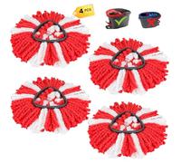 Vadrouille de Rechange Compatible avec VI-Leda Turbo Mop, Base de serpillière Rouge Compatible avec VI-ledas/O Cedars EasyWring et Clean Mop Head de Rechange pour têtes de Balai en Microfibre