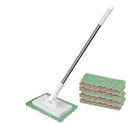 Vadrouilles En Microfibres - Nettoyant Pour Sols De 39,37 Pouces | Vadrouille À Chiffon Réutilisable - Manche En Acier Inoxydable Et PP Avec Fonction De Presse Pour Meubles En Verre Et Bois Dur Et Net