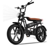Vélo électrique adulte EK30 Pneus Gros 20"-Batterie amovible 48V 15.6Ah-Moteur 250W-3 Vitesses-Freins à Double Disque-Controle NFC+APP-Noir