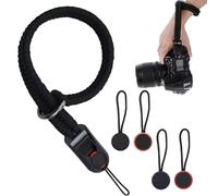 VAEIORP 1 Set Dragonne Appareil Photo Noire, Compatible avec Plusieurs Modèles de Caméras. Le Set Inclut Quatre Attaches Rapides pour une Fixation Facile et Rapide de l'Appareil.