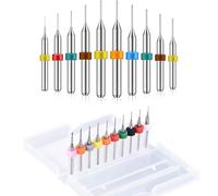 VAEIORP 10 Pcs 0.3-1.2mm, PCB Circuit Imprimé Carbure de Tungstène Micro Forets Mini Twist Drill Bits Set Gravure Métallurgie pour Bijoux CNC Gravure