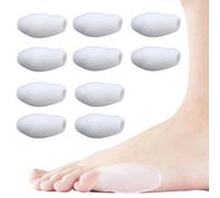 VAEIORP 10 pièces de coussinets de gel pour petit orteil - correcteur d'hallux valgus, protection contre la pression, protection contre les ampoules, coussin pour le ballon, blanc/transparent