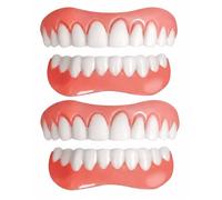 VAEIORP 2 Paires de Facettes Dentaires Clipsables, Dentier Provisoire en Silicone Doux, Fausse Dent DIY à Poser Soi-Même pour Couvrir Dents Abîmées et Révéler un Sourire Naturel