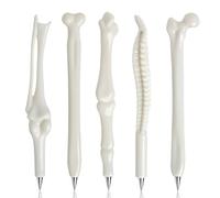 VAEIORP 5 Pcs Stylos Créatifs en Forme d'Os avec Encre Noire pour Infirmières, Médecins, Amis, Artistes, École, Bureau, Cadeau d'Anniversaire (0,5 mm)