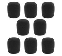 VAEIORP 8 Pcs Mousse Micro Casque Bonette Microphone Taille Mini Bonnette Micro pour La Salle de Classe La Salle de Conférence Les Interviews d'Actualités Activités de Plein Air Noir