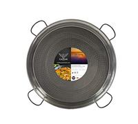 VAELLO Plat à Paella en Métal Acier Robuste Ø 80 cm 1,02 kg 4 Poignées | Usage cuisine, compatible réchaud à gaz, pour 5 à 50 personnes, entretien simplifié, poids 1,02 kg