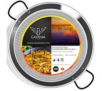 VAELLO Plat à Paella en Métal Plat de Cuisson Résistant Ø 50 cm | Grande capacité, robuste, usage cuisine, 4 poignées, compatible réchaud à gaz, pour 5 à 50 personnes, entretien simplifié