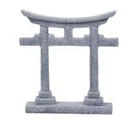 Vaeluxws Décor de Porte Torii d ' Aspect Pierre avec Une Conception de, S | Base autoportante rectangulaire et poutre supérieure incurvée, accent architectural pour les salons, les jardins