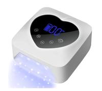 VAESHOWX Lampe à UV LED recharable 72W, lumière UV sans Fil for Ongles avec Strass en Forme de cœur, Machine de manucure et pédicure, Outils for Ongles (Color : X20 White)