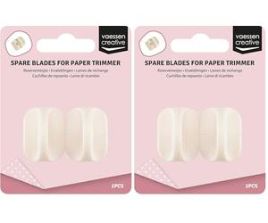 Vaessen Creative 2207 Papier Lames de Rechange Tondeuse à Lame Droite, Plastique, weiß, 2 x 1 x 0.5 cm (Lot de 2)