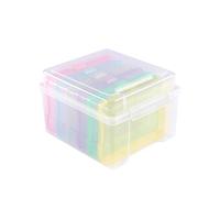 Vaessen Creative Boîte de Rangement Plastique 21 x 18,5 x 14 cm - avec 6 Boîtes Plates de 17 x 12 x 3 cm - Caisse avec Couvercle pour Couture, Accessoires Diamond Painting et Scrapbooking