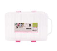 Vaessen Creative Boîte de Rangement Plastique - 23,5 x 15,5 x 4,7 cm - Malette pour 24 Bouteilles de Ø 2,5 cm - Coffret pour Encres à Alcool, Huiles Essentielles, Vernis à Ongles