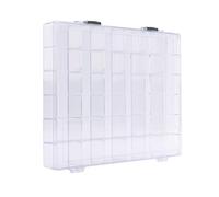 Vaessen Creative Boîte de Rangement Plastique 24,8 x 17,8 x 3,2 cm - avec 36 Compartiments de 4 x 2,8 x 2,5 cm - Caisse avec Couvercle pour Couture, Accessoires Diamond Painting et Scrapbooking