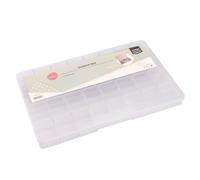 Vaessen Creative Boîte de Rangement Plastique 34,7 x 21,8 x 3,5 cm - avec 32 Compartiments - Caisse avec Couvercle pour Couture, Accessoires Diamond Painting et Scrapbooking