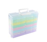 Vaessen Creative Boîte de Rangement Plastique 37,5 x 30 x 13 cm - avec 16 Boîtes Plates de 17 x 12 x 3 cm - Caisse avec Couvercle pour Couture, Accessoires Diamond Painting et Scrapbooking