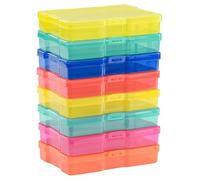 Vaessen Creative Boîtes de Rangement Transparentes - 8 pcs de 17 x 12 x 3 cm - Coloré & Plastique - pour Photos, Couture, Accessoires Diamond Painting & Scrapbooking