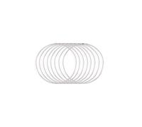 Vaessen Creative Cercle en Métal Ø 10 cm x 3 mm-Cerceau Argenté pour Attrape-Rêve, Broderie, Décoration, Art Mural, Macramé et DIY-8 Pièces, 10 x 10 x 0,03 cm