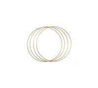 Vaessen Creative Cercle en Métal Ø 20 cm x 3 mm-Cerceau Doré Antique pour Attrape-Rêve, Broderie, Décoration, Art Mural, Macramé et DIY-4 Pièces, Or, 20 x 20 x 0,03 cm