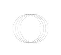 Vaessen Creative Cercle en Métal Ø 25 cm x 3 mm-Cerceau Argenté pour Attrape-Rêve, Broderie, Décoration, Art Mural, Macramé et DIY-4 Pièces, 25 x 25 x 0,03 cm