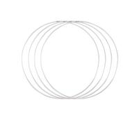 Vaessen Creative Cercle en Métal Ø 30 cm x 3 mm-Cerceau Argenté pour Attrape-Rêve, Broderie, Décoration, Art Mural, Macramé et DIY-4 Pièces, 30 x 30 x 0,03 cm