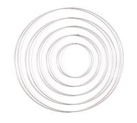 Vaessen creative Métal pour Loisirs Créatifs, 10 pièces en 5 Tailles, Anneaux Capteur de Rêves, Macramé à Accrocher au Mur, Crochet, Bohémien, Décorations et Mariage et Plus, Argent